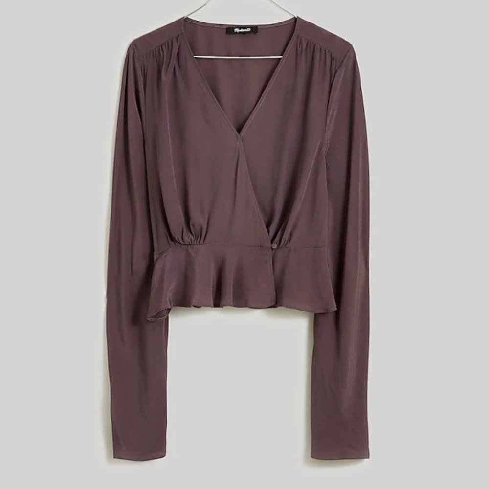 Long-Sleeve Peplum Top